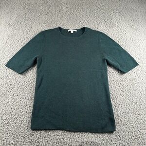 Lunya Pajama Top Womens XL Green Ribbed Knit Short Sleeve Sleep Shirt Lounge
